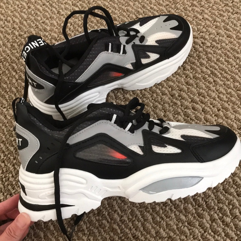 Chunky heel fashion sneakers , size 39 , size 8 in women’s